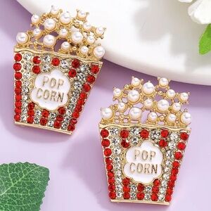 Pearly Popcorn Bling Earrings